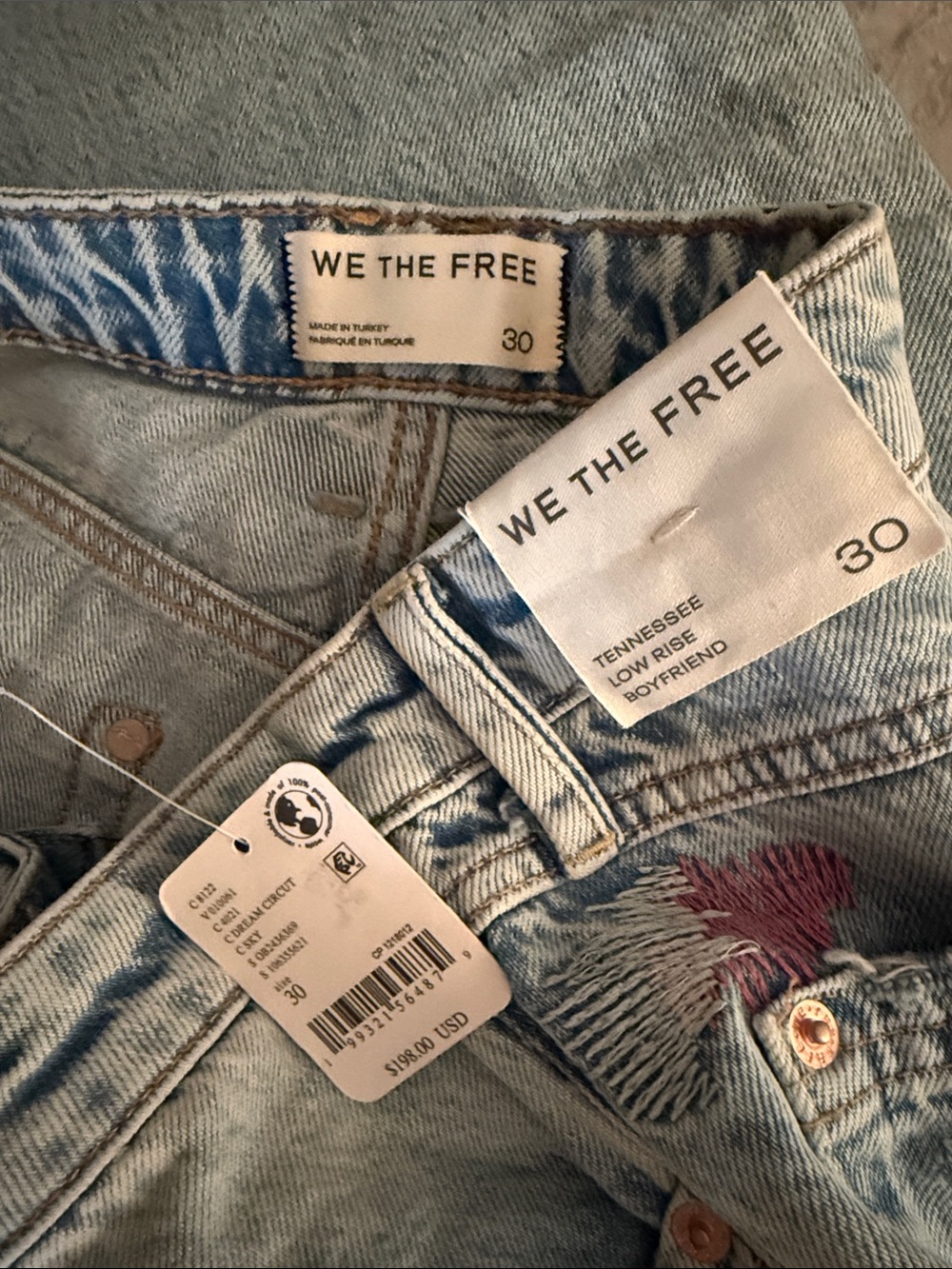 We The Free Tennessee Low-Rise Embroidered Boyfriend Jeans - Picture 8 of 13